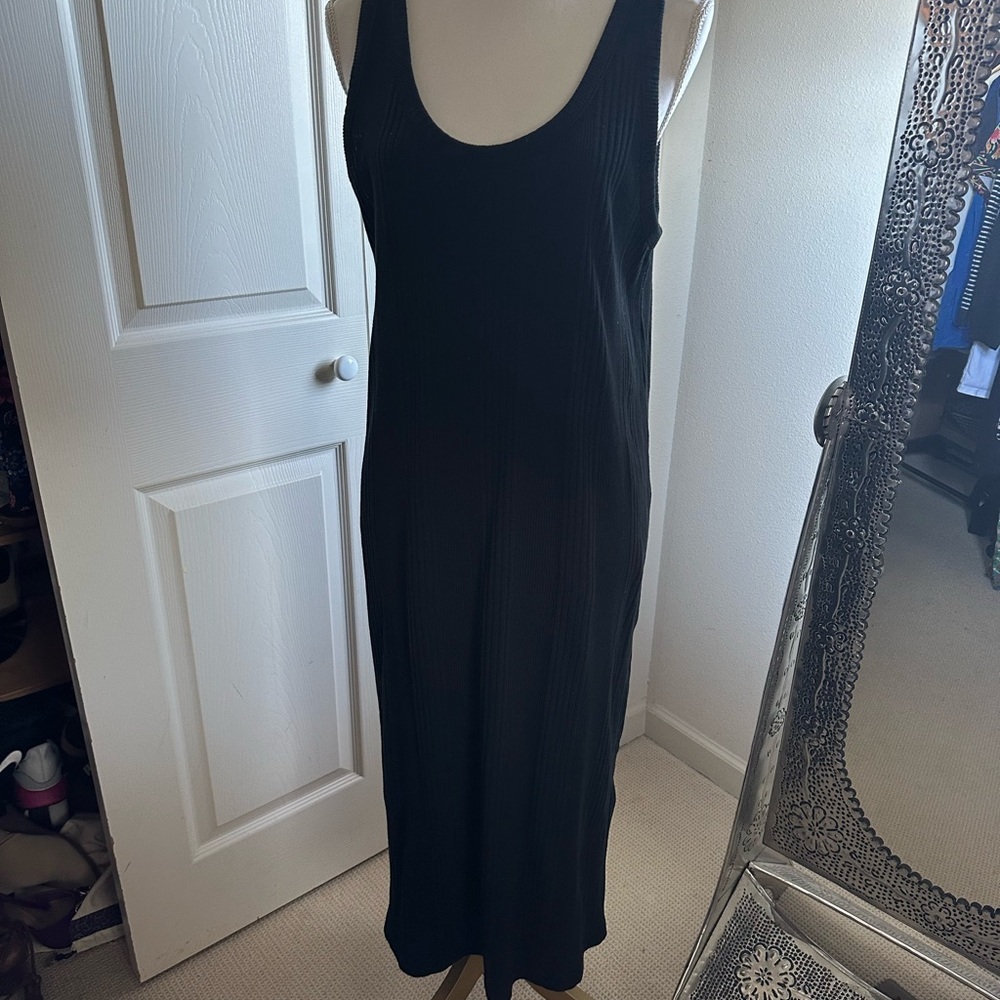 Ribbed black tank dress​